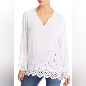 Chenault White Embroidered Top